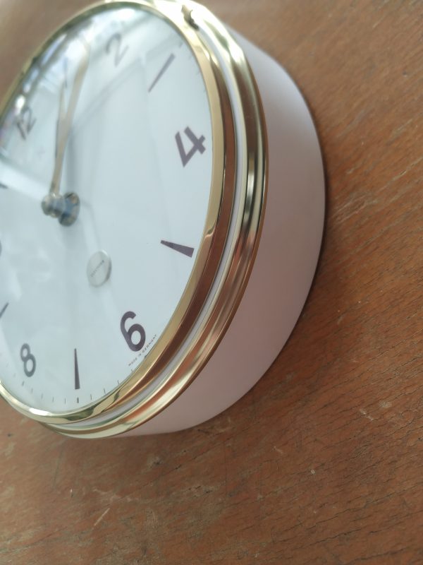 Orologio da parete bianco e dorato metallo - immagine 2