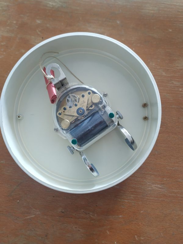 Orologio da parete bianco e dorato metallo - immagine 5