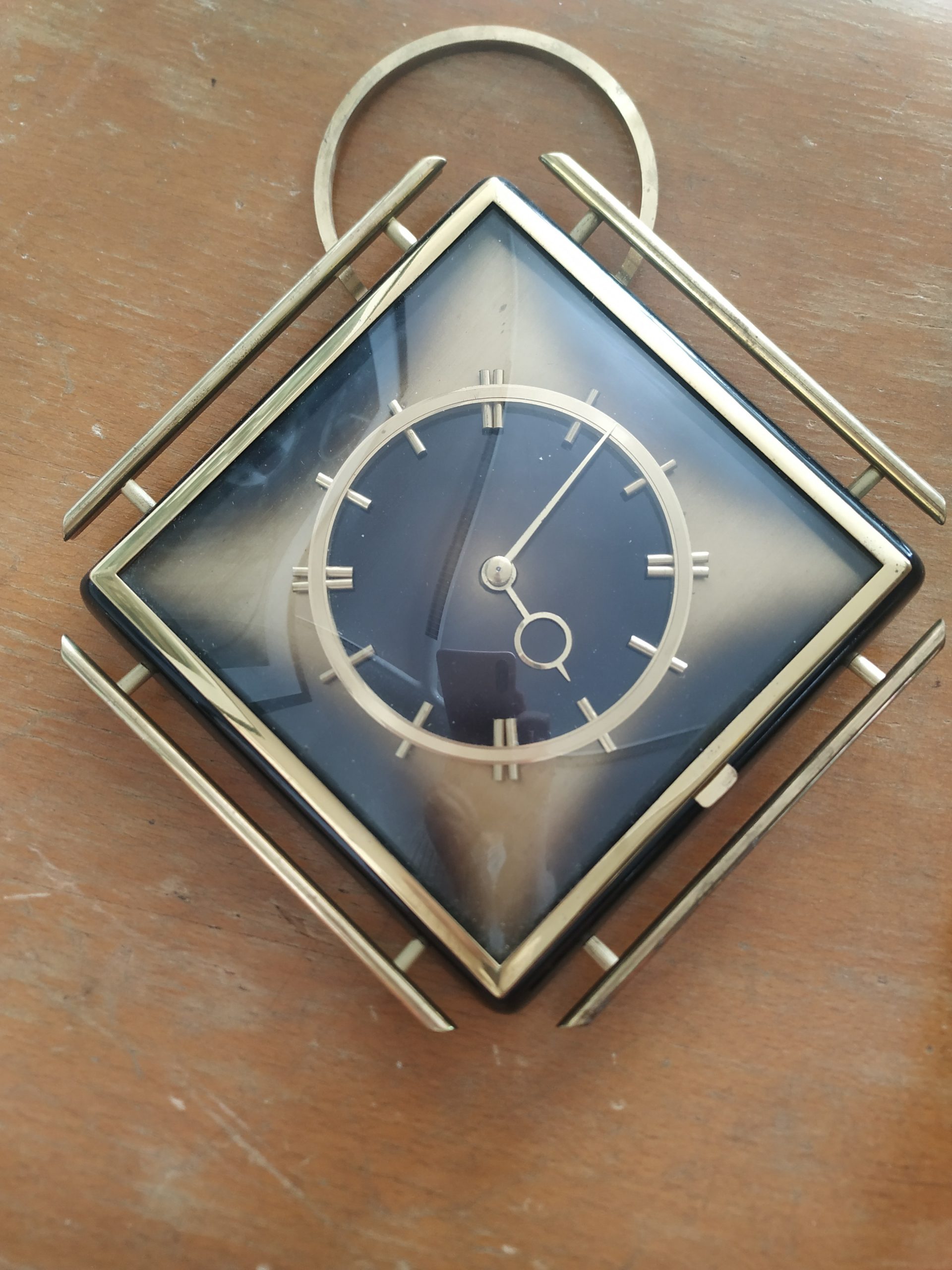 Orologio da parete vintage quadrato ottone